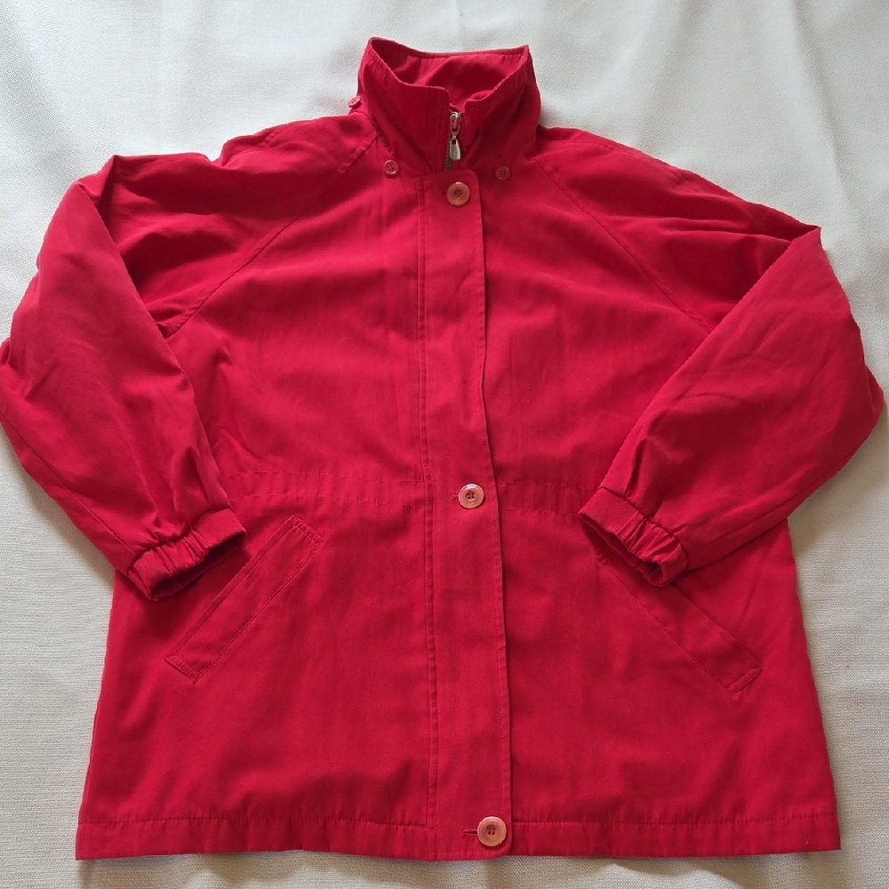 Vintage London Fog Suede Feel Red Button Jacket Coat